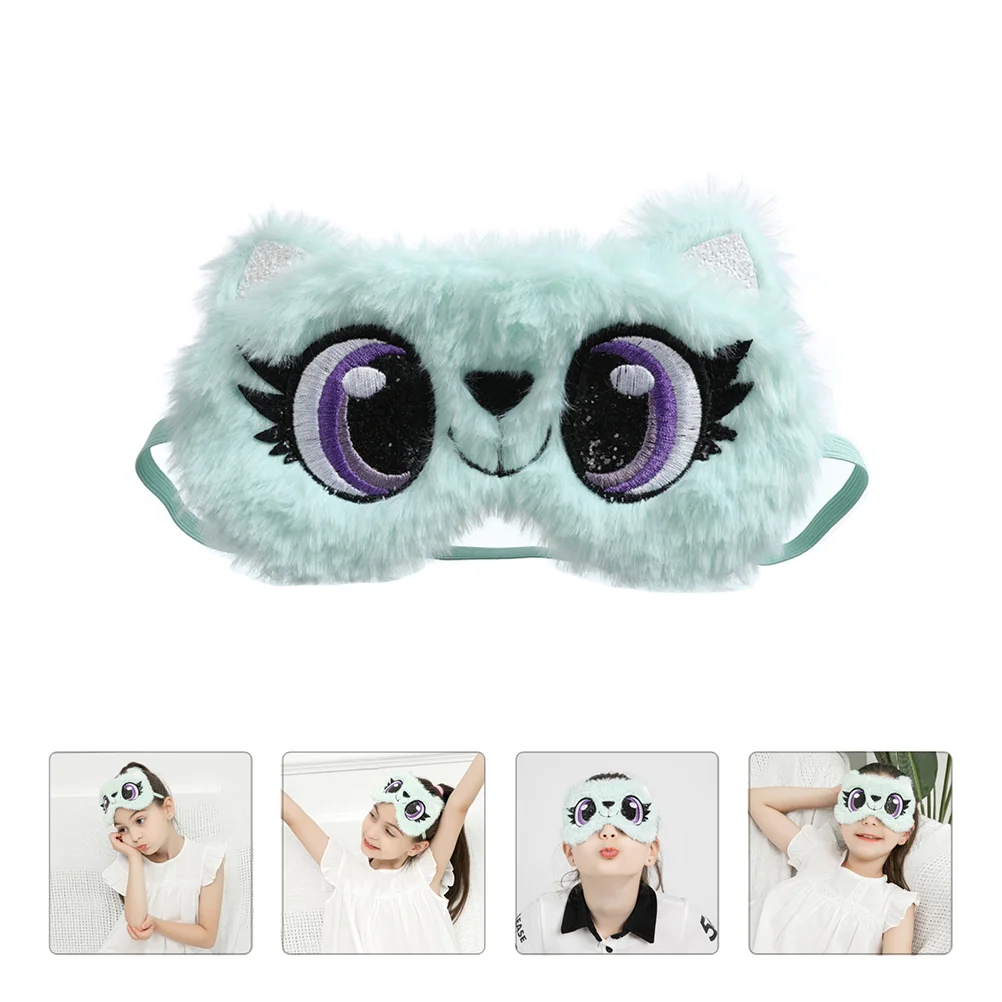 Plush Eye Mask Sleeping Shade Patch Blindfold Stuffed Animals Adults Funny Masks Shades Toddler Cover images - 6