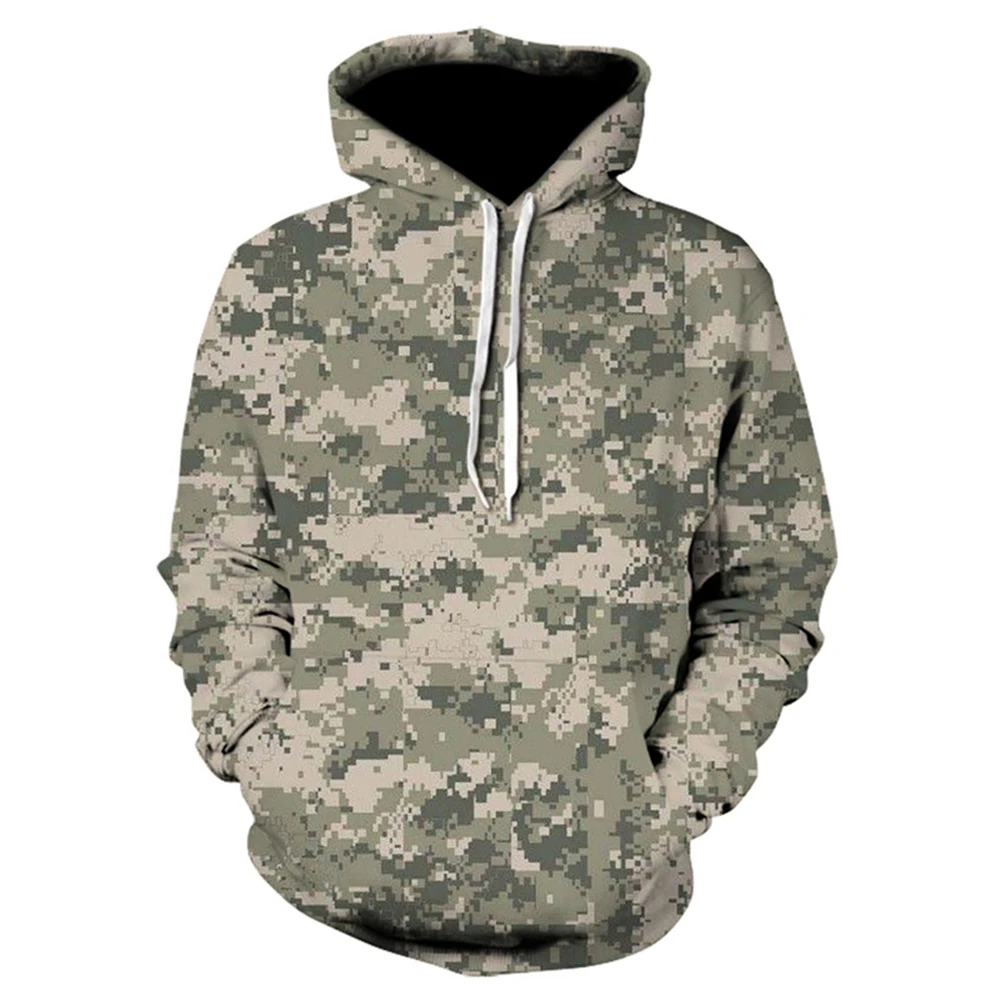 Hot Spring and Autumn 2023 Men's Fashion Large Hoodie Camouflage Sportswear Sportswear Unisex Track and Field Outdoor Hoodie