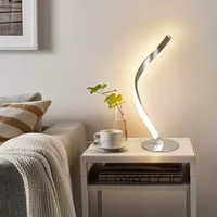 depuley modern spiral led table lamp minimalist unique nightstand desk lamp with 3000k warm white lighting for office bedroom