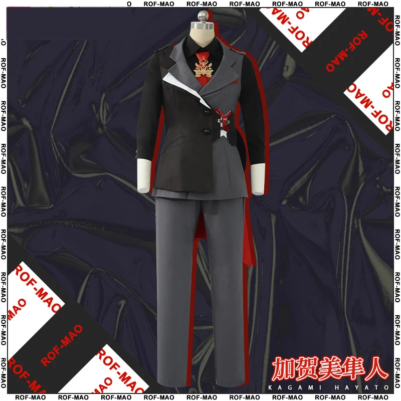 

COSLEE [S-3XL] Vtuber Nijisanji ROF-MAO Kagami Hayato Cosplay Costume Uniform Suit Coat Shirt Vest Pants Hat Tie Outfit Custom