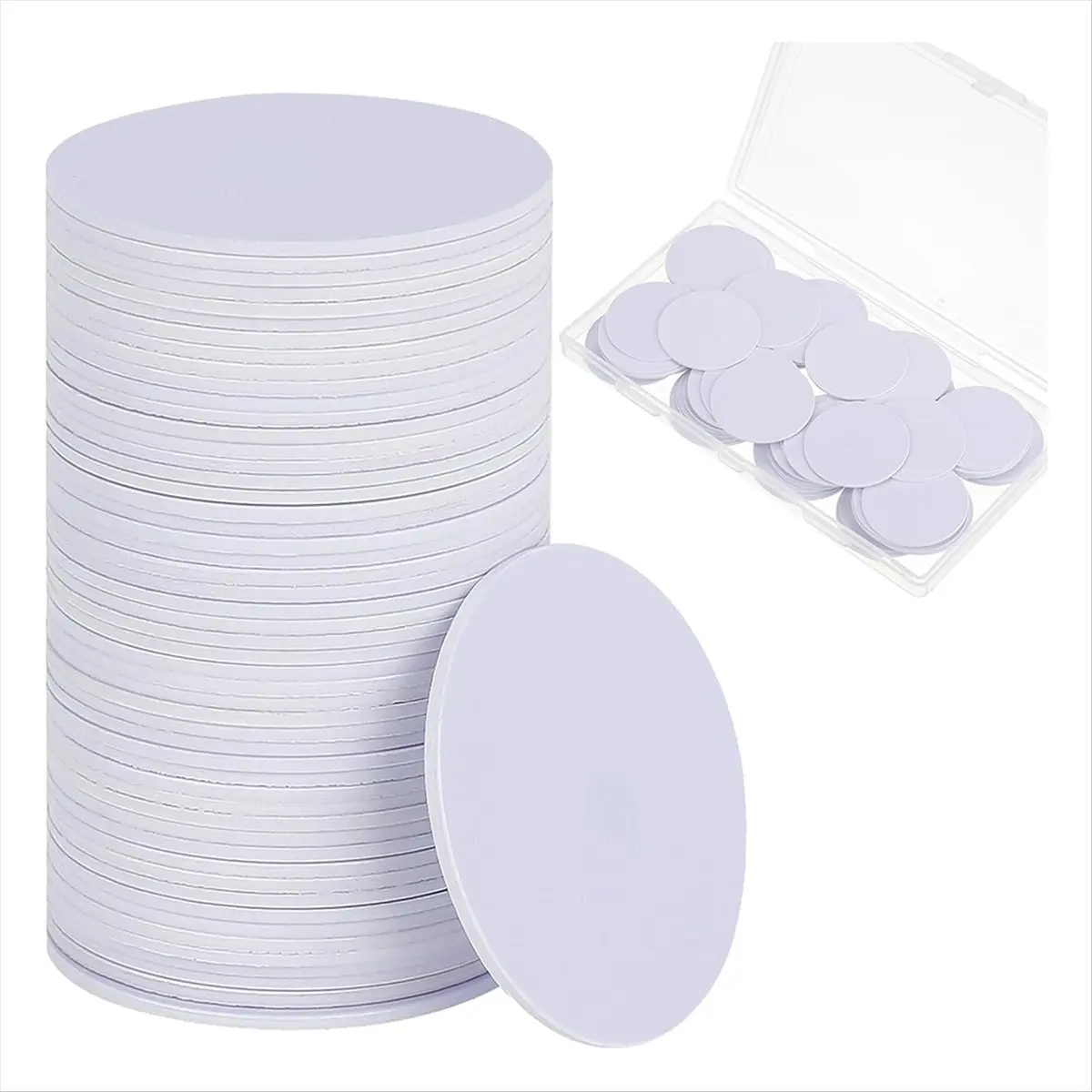 Фото AB45 80 шт. NFC-метки Ntag 215, круглые NFC-стикеры с чипом, перезаписываемые NFC-карты, NFC-метки с клейкой основой для устройств с поддержкой NFC №2