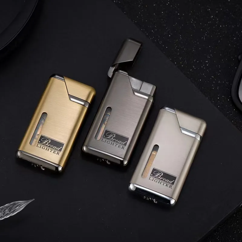 Ультратонкая турбо-бутановая зажигалка с красным пламенем