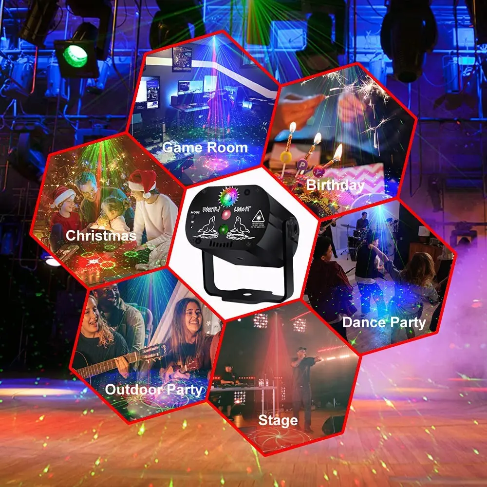 Mini RGB Laser Projector Light Party Club Lamp USB Rechargeable DJ LED Stage Disco Red Blue Green Wedding Birthday |