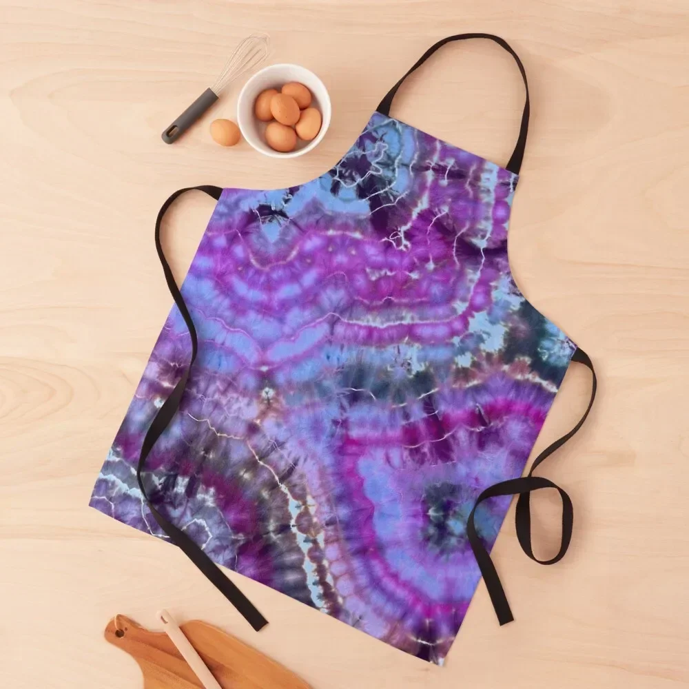 Фартук Tie Dye Shibori в фиолетовом ледяном жеоде милый кухонный водонепроницаемый