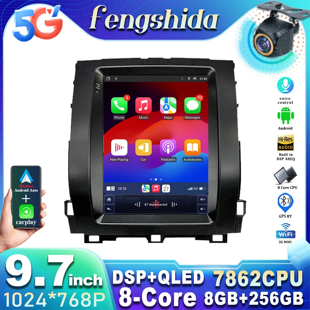 9 7-дюймовый автомобильный радиоприемник для Toyota Land Cruiser Prado 120 2002-2009 NO 2DIN Tesla стиль