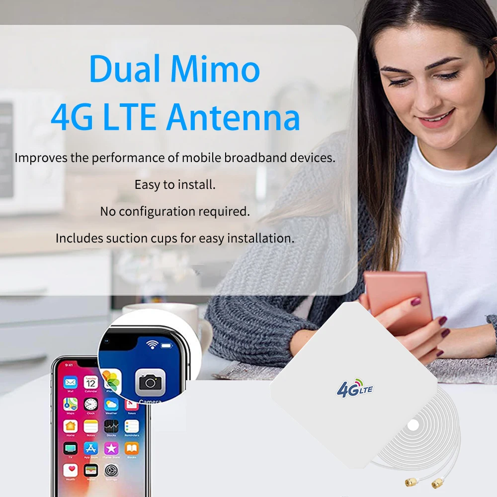 Hi-Gain 3G 4G LTE Outdoor 35dBi Directional Wide Band MIMO Wifi Antenna SMA TS9 CRC9 3 Meter RG174 Cable Antenna for Router