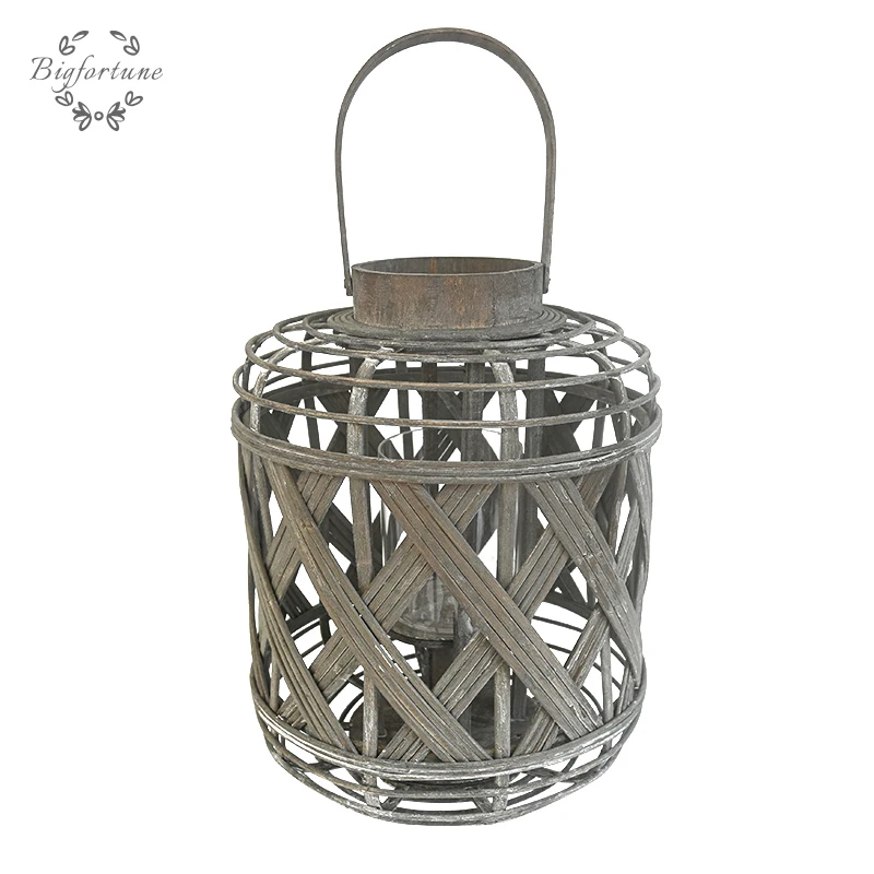 High Hanging Cylinder Candle Holder with Handle Glass Candle Lantern Decor Porch Lantern Indoor Farmhouse Decor Lantern