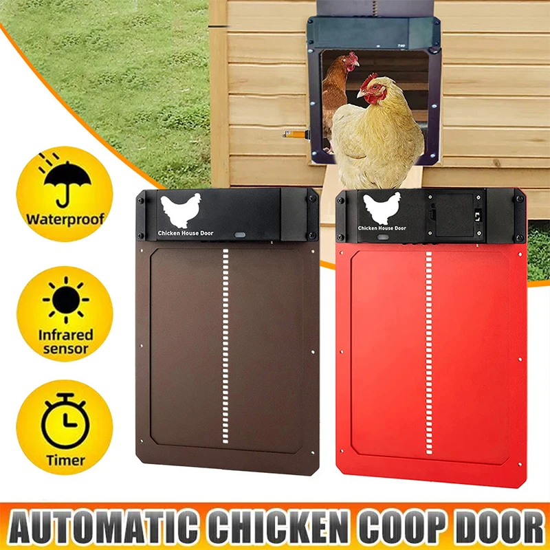 

Automatic Chicken Coop Door Light Sense Door Opener Poultry Garden Chicken Duck Door Opener Practical Chicken Poultry Door
