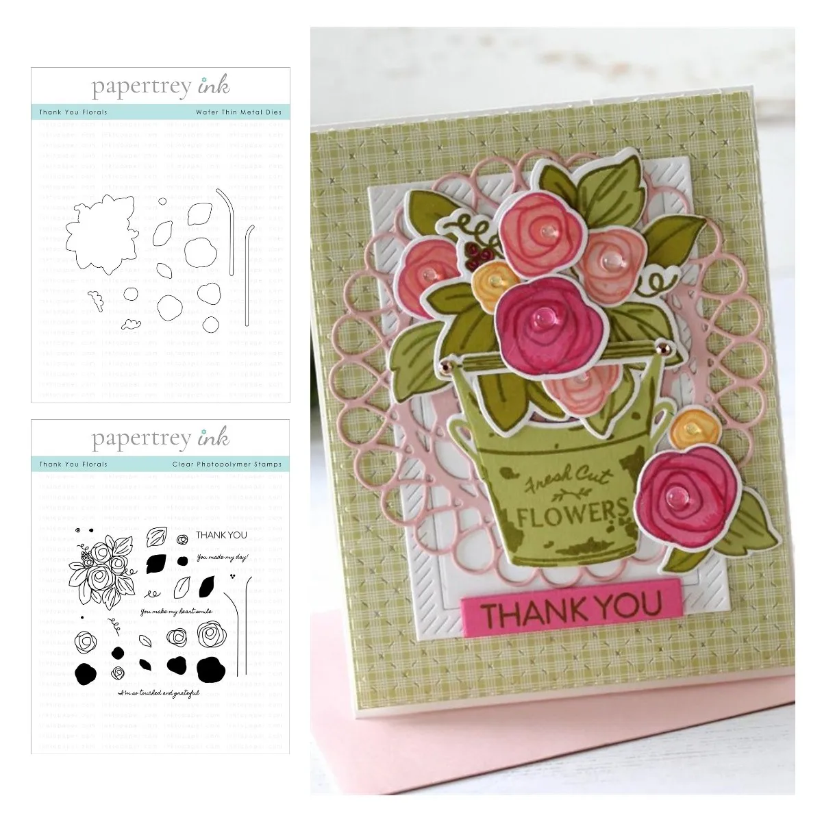 

2022 Spring Thank You Florals Cutting Dies Clear Silicone Stamps Seal Diy Craft Paper Scrapbooking Decoration Embossing Molds