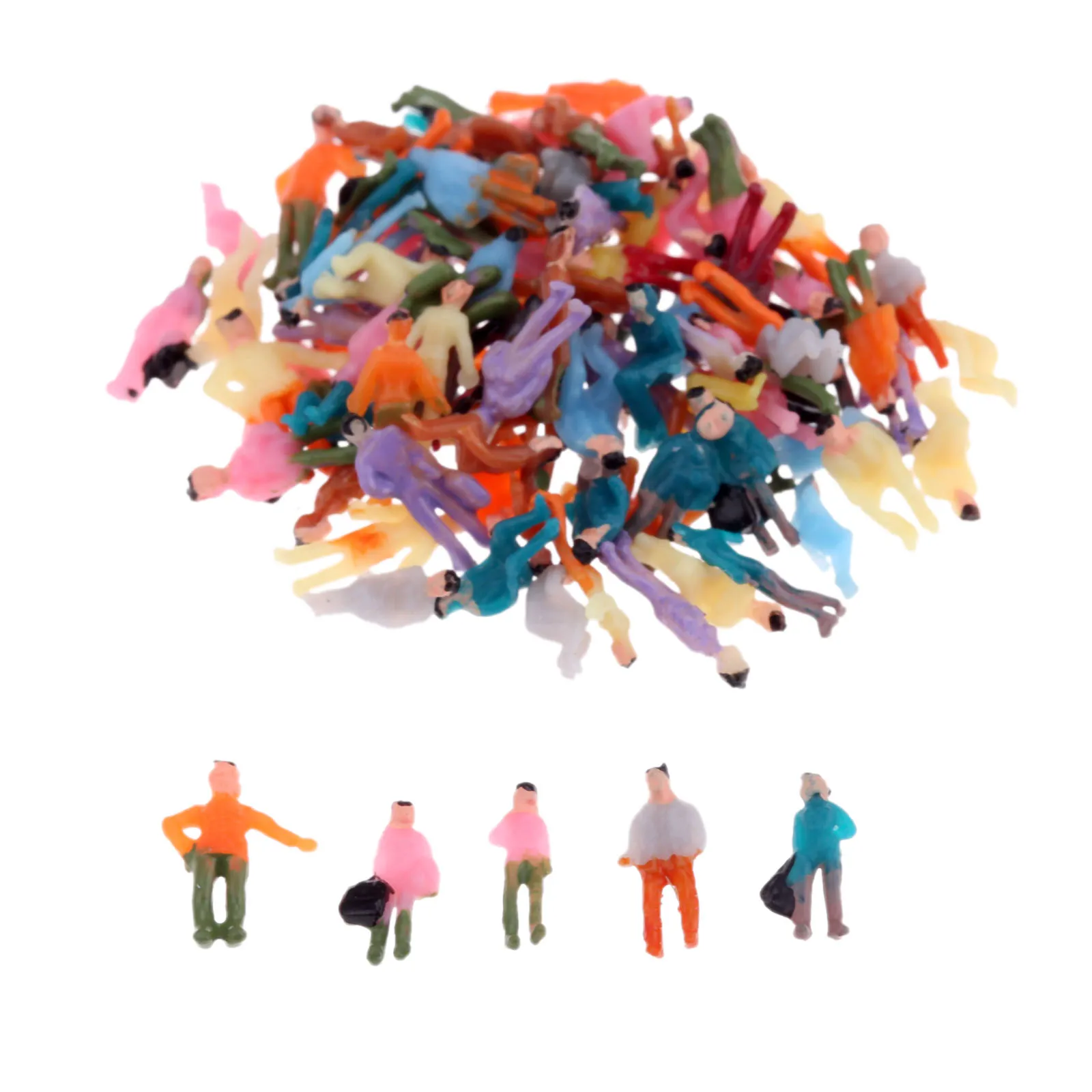 

100 шт., моделирующие люди масштаб 1:300 H-7 мм, окрашенная фигурка, мини-человек, строительные сцены, миниатюры, микро-ландшафтное украшение