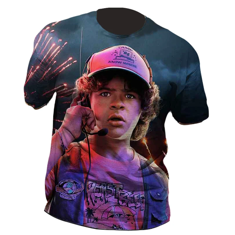 

、3D Cartoon Printed T-Shirt Anime Stranger Things 4 Ladies Adult Hellfire Club T-Shirt Kids Clothing Short Sleeve Streetwear