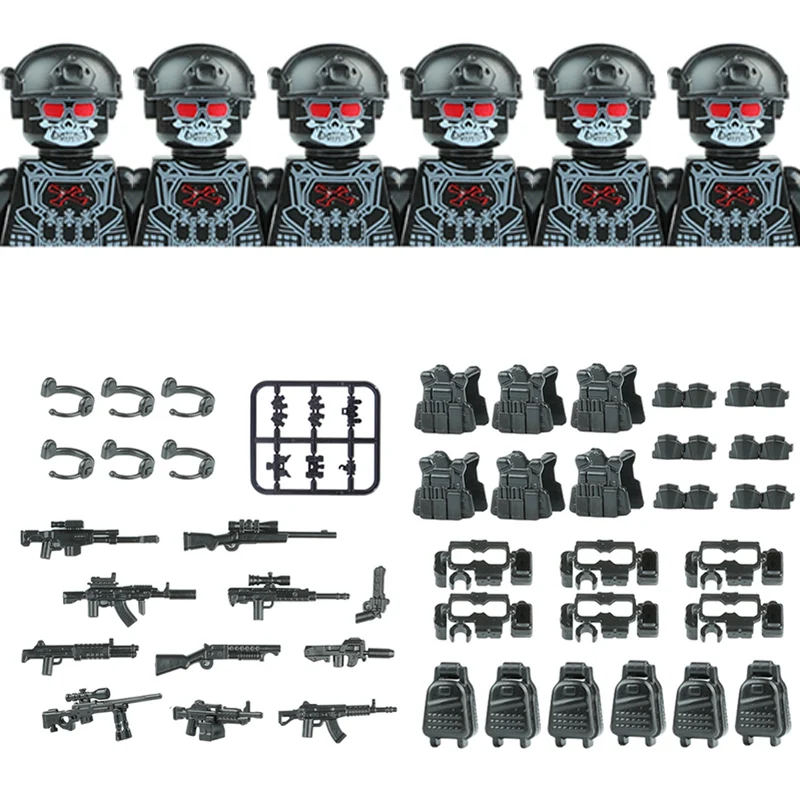 Городская полиция камуфляж призрак коммандос спецназ строительные блоки