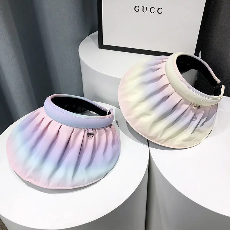 

Шляпа от солнца с радужным градиентом, летняя Панама с широкими полями, воздухопроницаемая, для отдыха и пляжа