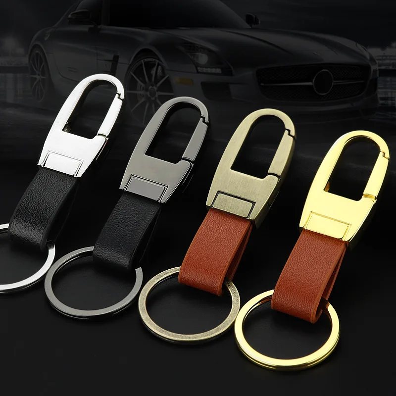 

High-grade Pu Leather Men's Waist Buckle Keychain Car Keychain Metal Keychain Men's Keychain Diy Keychain Accessories