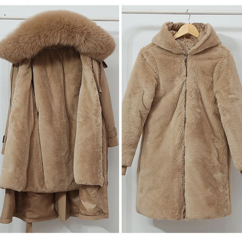 Winter Women's Hooded Coat Parkas X-Long Thick Faux Fur Padded Jacket Super Hot Coats Jacket Cheap Wholesale Women's Clothing