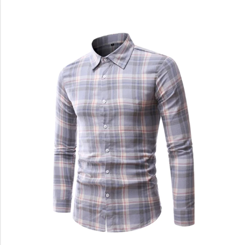 

High-end Men Wear Spring and Autumn Lapel Single Breasted Fashion Casual Men's Wear Large Size Youth Art Stripe Shirt Men's Wear