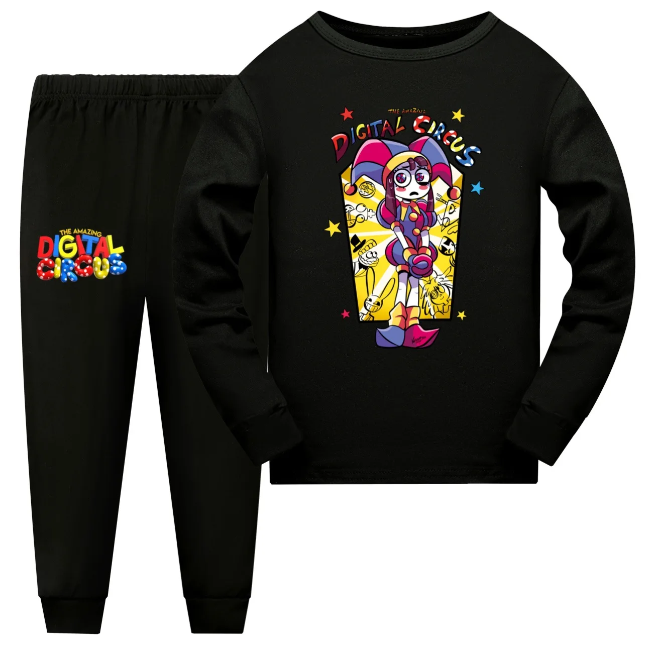 Детская удивительная цифровая цирковая Одежда для девочек Pomni осенний пижамный