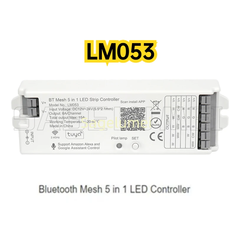 Фото Контроллер LED-лент WIFI BT WB5 2.4G RF LM051 Zigbee 3.0 LM052 Bluetooth Mesh LM053 для 5-в-1 одноканальных, двухцветных, RGB, RGBW, RGB+CCT лент №5