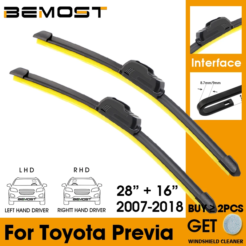 

Car Wiper Blade Front Window Windshield Rubber Silicon Refill Wipers For Toyota Previa 2007-2018 LHD/RHD 28"+14" Car Accessories