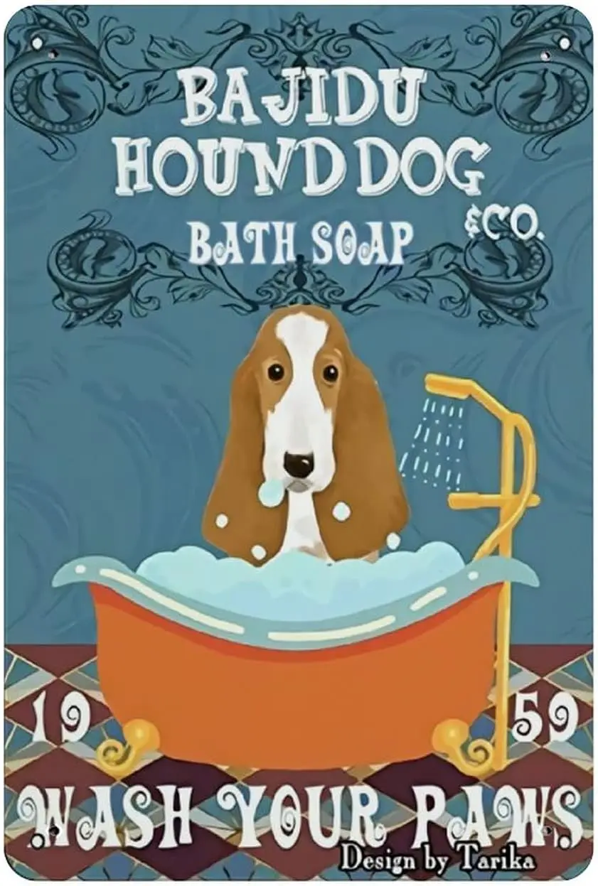 

Мыло для ванной Bajidu «гусиная собака», мытье лап, металлический жестяной знак, винтажная табличка постер для гаража, бара, домашний декор для стен 8X12 дюймов