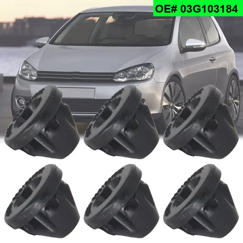 

6 шт., накладка на крышку двигателя, резиновая втулка, втулка, пробка для VW Audi Skoda Seat 03G 103184 Втулки крышки двигателя автомобиля