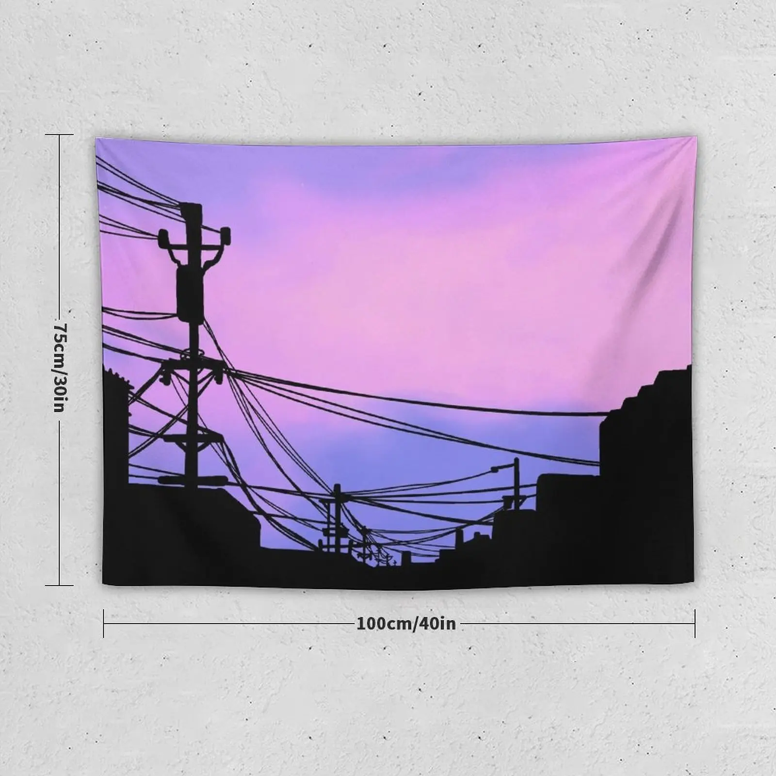 Эстетический закат японский гобелен Lo Fi Настенный декор украшения для комнаты