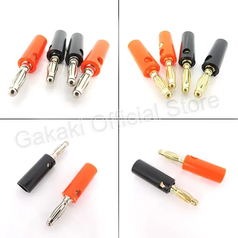 5 красных + черных 4 мм вилка-банан золотая пластина разъемы аудио динамик винт