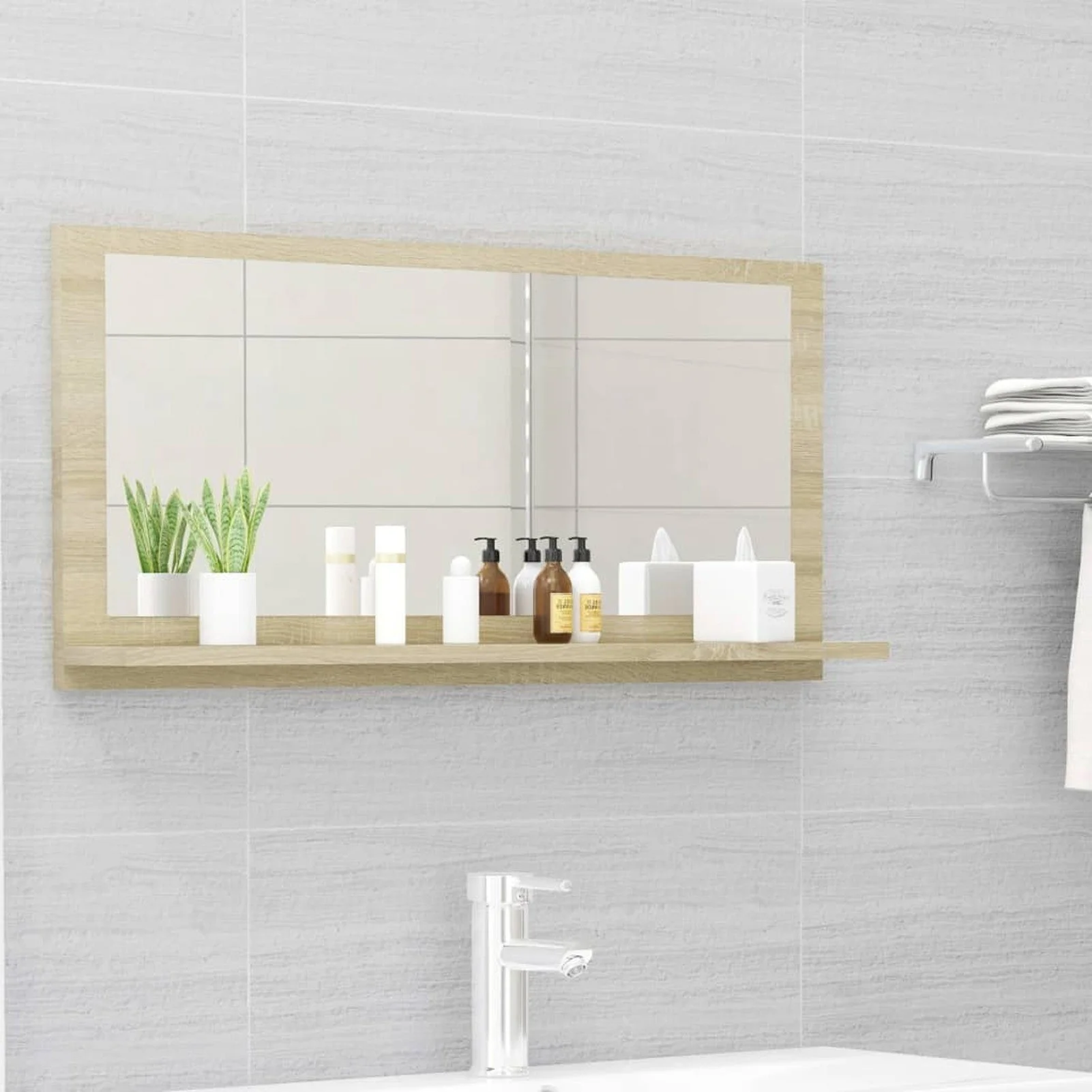 

Bathroom Mirror Sonoma Oak 31.5"x4.1"x14.6" Chipboard