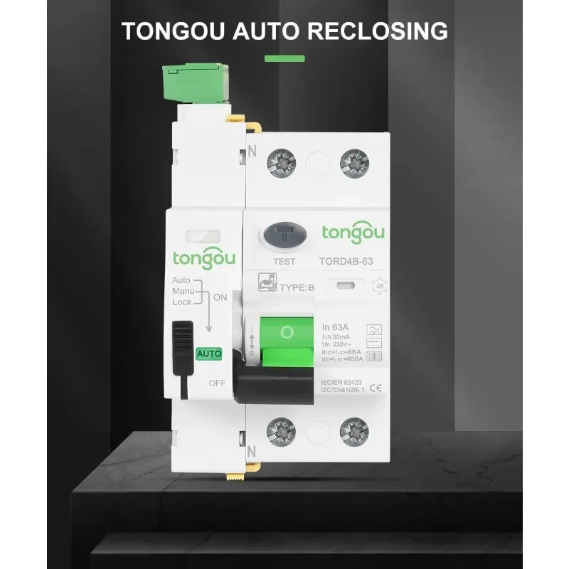 QZY 2026 Новый тип B 2P 6-63A 30 мА DC RCCB RCD EV Умное автоматическое самозакрывающееся устройство Миниатюрные автоматические выключатели (art.: 3920d4a82ab54) - 3920d4a82ab54