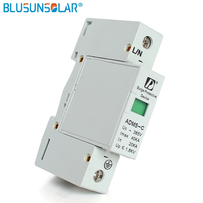 

LEADER Wholesale 10pcs/lot 20-40kA 1P+N 110V 220V 380V High Quality AC Din Rail SPD Low Voltage Surge Protector FL0288 Solar