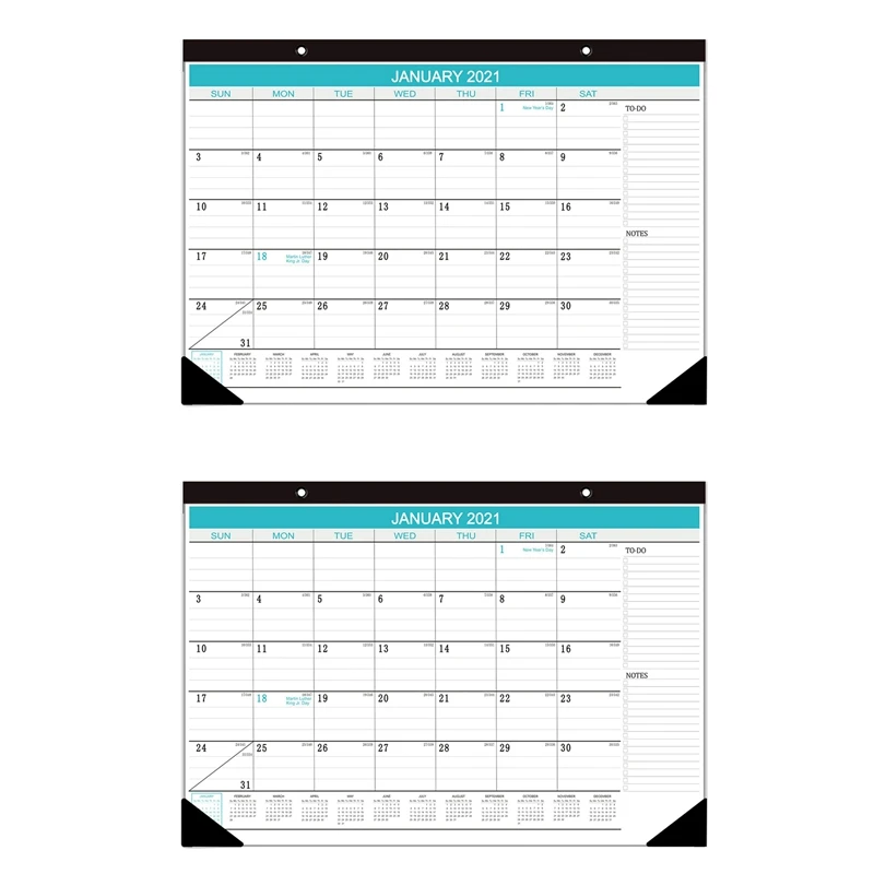

2X 2021 Desk Calendar 12 Months Monthly Planner 2021 Calendar Desk Memo Daily Schedule Agenda Organizer Office Blue