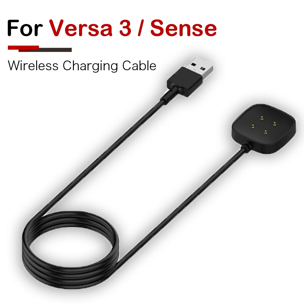 

1m Charger Cable For Fitbit Versa 3 4 Replacement USB Charging Cable Cord Clip Dock Accessories For Fitbit Sense Sense 2 Watch