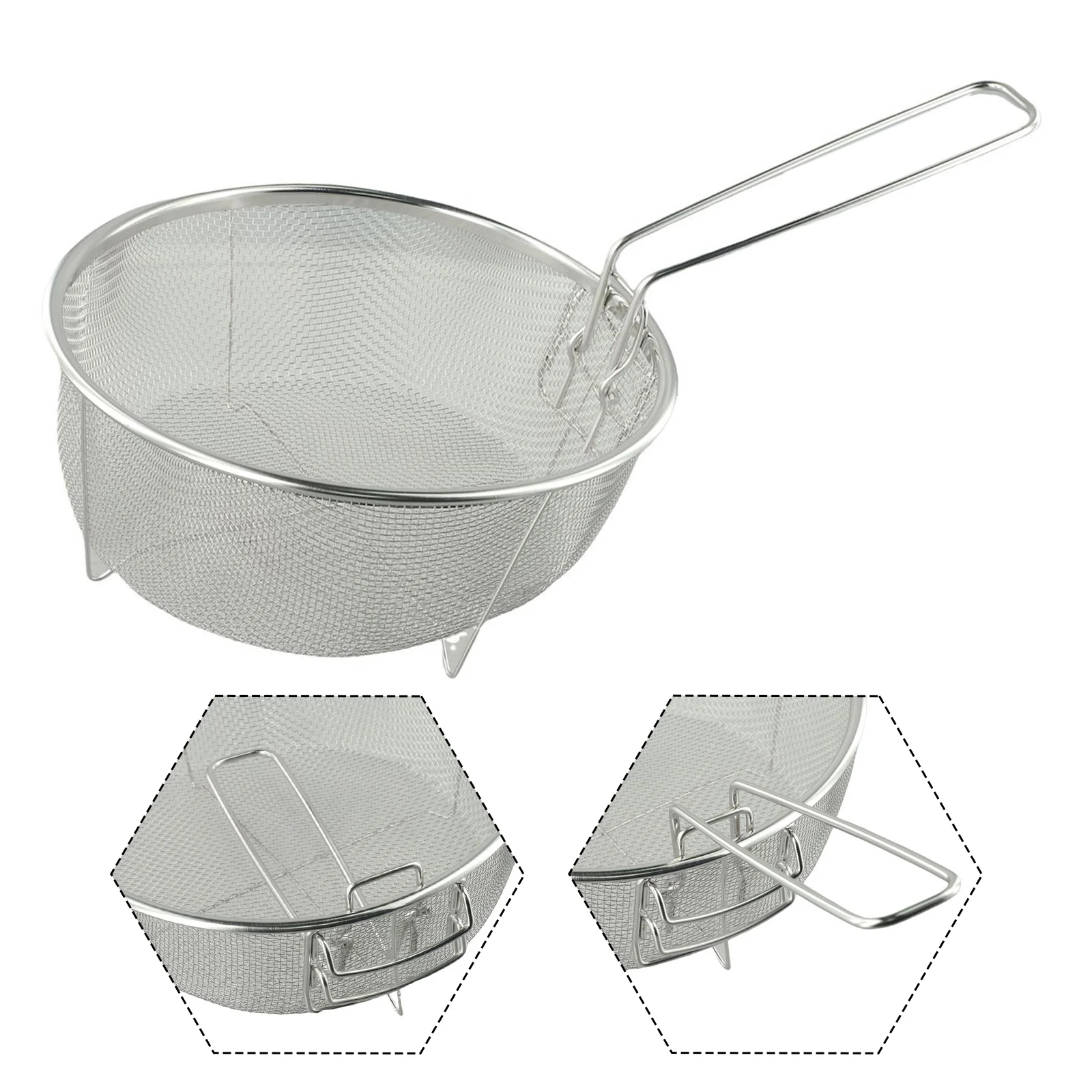 Корзина для жарки из нержавеющей стали круглая проволока подарок со съемной