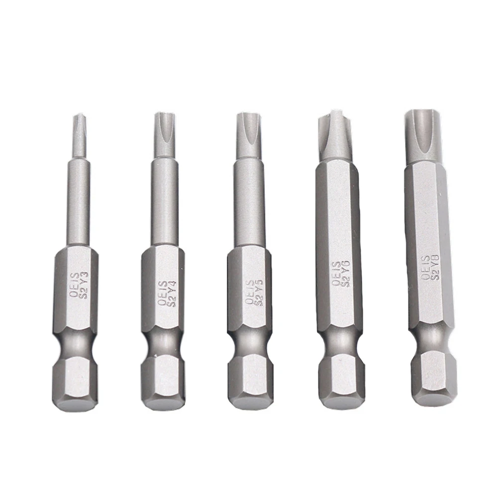 

5Pcs 50mm Y Shaped Screwdriver Bits 1/4Inch Hex Shank Y Type Bit Y3 Y4 Y5 Y6 Y8 Ferramentas Screwdriver Set Parafusadeira Tools