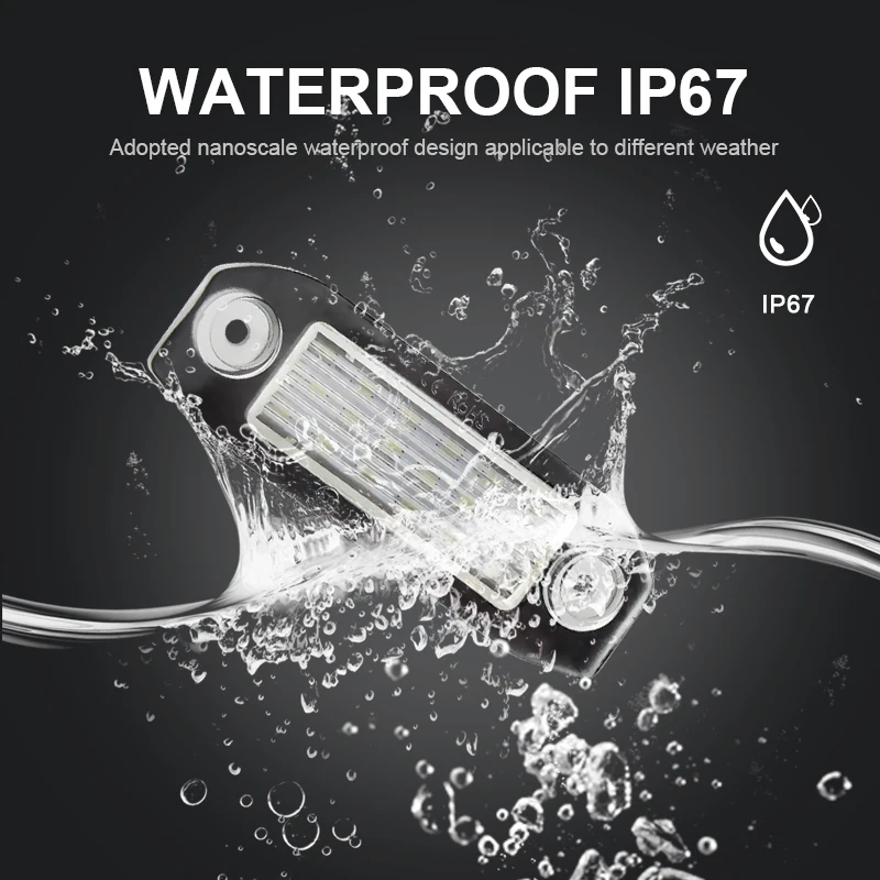 2 шт. Canbus 12 В светодиодная лампа освещения номерного знака белая без ошибок