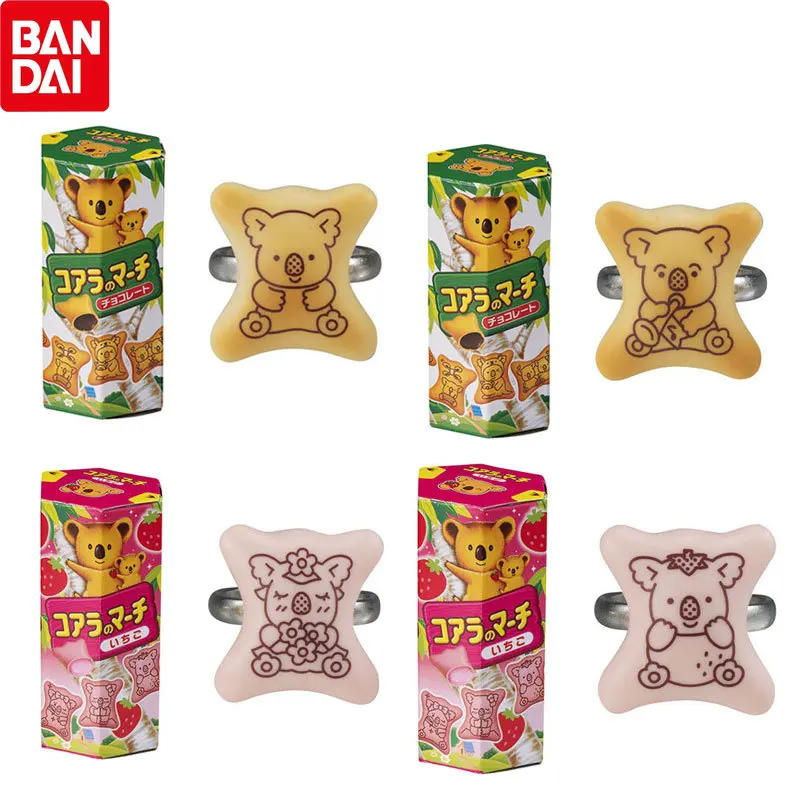 

BANDAI Cute Bear Biscuit Ring Koala Ring Gashapon Action Figure Collectible Model Toys Children Birthday Gift Genuine