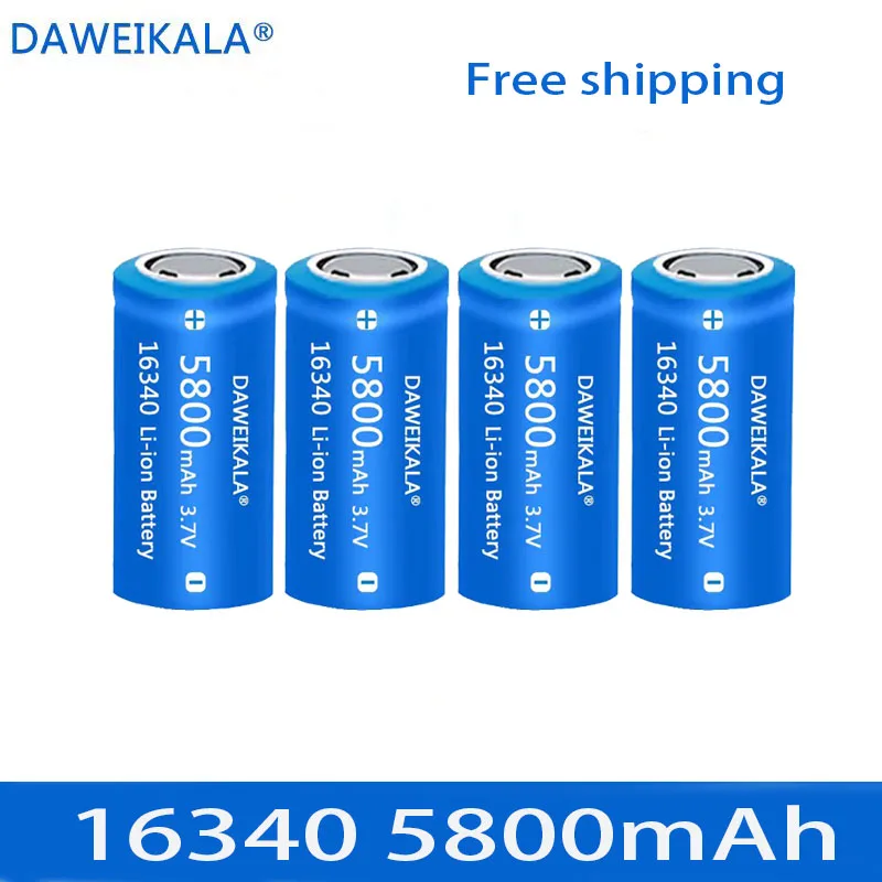 

NEW2022 CR123A RCR 123 ICR 16340 Battery 5800mAh 3.7V Li-ion Rechargeable Battery For Arlo Security Camera L70