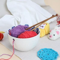 2022 ceramic yarn bowl white color wool storage bag yarns ball storage knitting crochet accessories for needlecrafts women gift