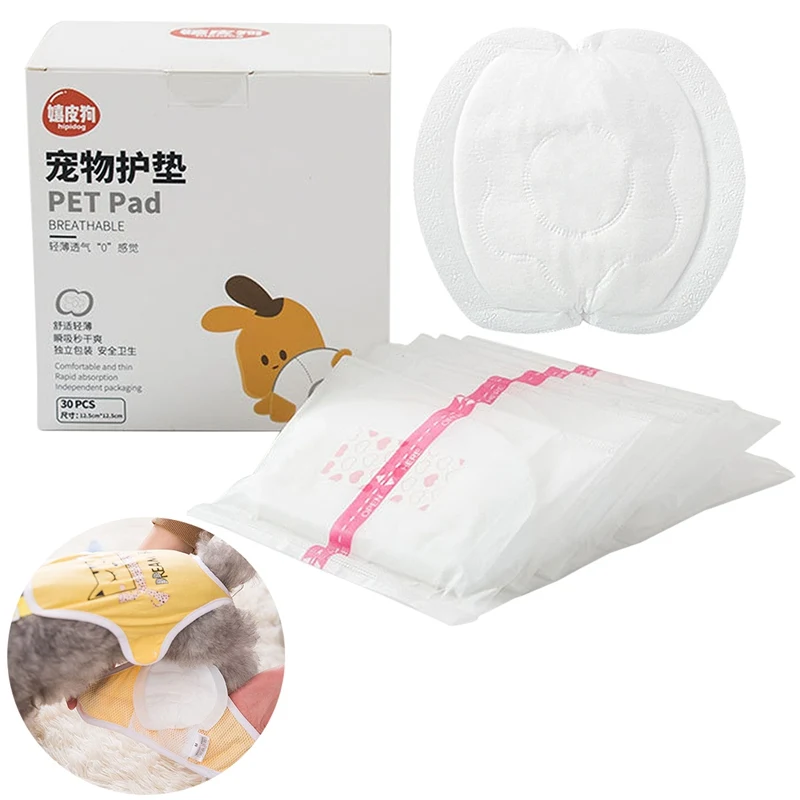 30pcs/lot Disposable Dog Diaper Male Dog Female Dog Leakproof Nappies Super Absorption Dog Menstrual Physiological Pants Pads