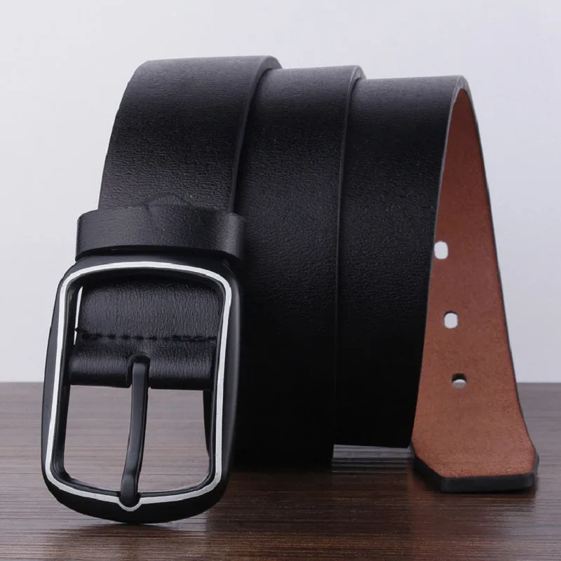 Genuine Leather For Man High Quality Fashion Male Strap Waistband Men Vintage Pin Buckle Luxury Brand Brown Belts DT046