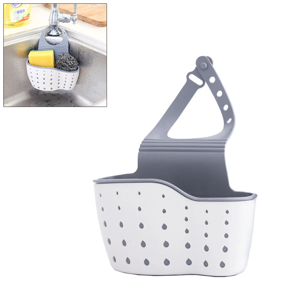 

Kitchen Storage Sink Shelf Soap Sponge Drain Rack Bathroom Holder Kitchen Storage Adjustable Kitchen Organizer Basket Adjustable