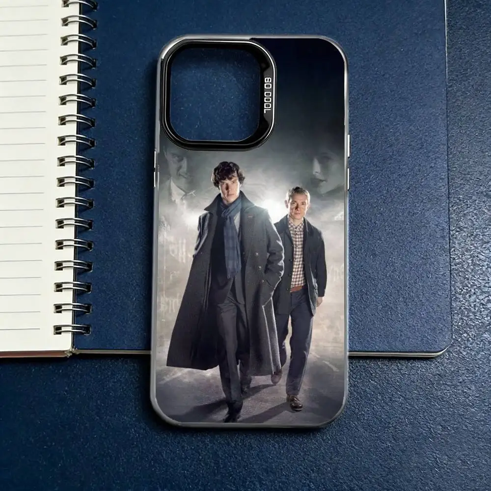 Чехол для телефона S-Sherlock H-Holmes для iPhone 17, 16, 15, 14, 13, 12, 11 Plus, Pro Max, XS, цветной, серебристо-черный (art.: 3920d9f8bfbb6) - 3920d9f8bfbb6