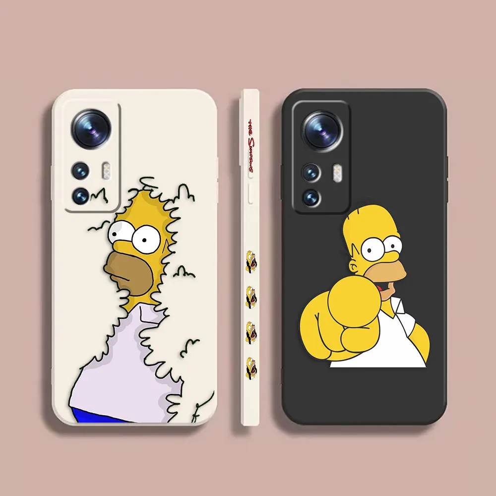 

Case For Xiaomi 13 12 12S 11 11T 10 10S 9 9SE 8 8SE Pro Ultra Lite Colour Simple Liquid Silicone Case Cute The S-Simpsons