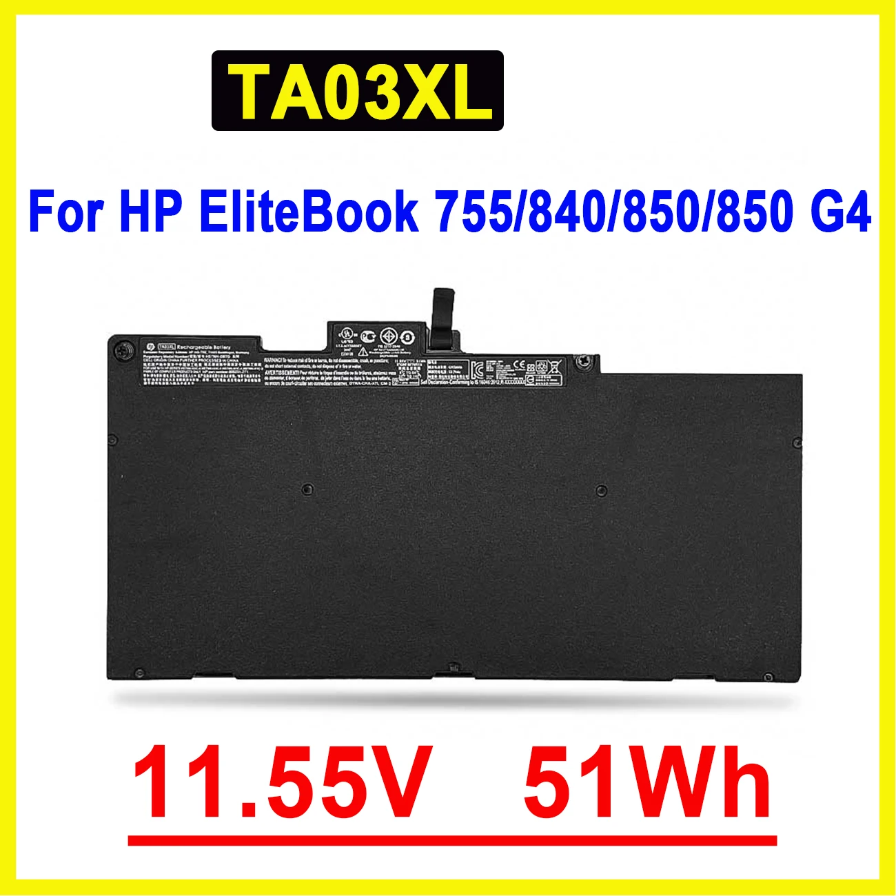 

Wisecoco TA03XL New Laptop Battery For HP Elitebook 745 755 840 848 850 G3 G4 11.4V Rechargeable Spare High-Quality