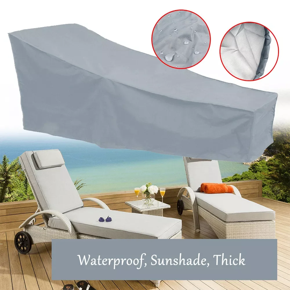 

Sun Chair Cover Waterproof Outdoor Stacking Chair Cover Garden Patio Snow Protection Chairs Furniture Dropship item