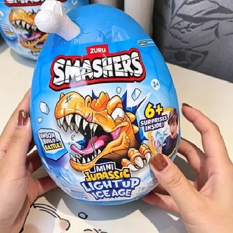 Фото Игрушка-яйцо Zuru Smashers Mini Glacier Dinosaur Escape: Тираннозавр Рекс, светящаяся фигурка-пазл, коллекционная, подарок на день рождения №2