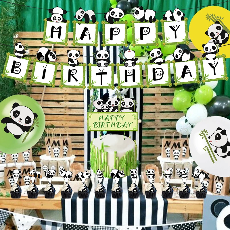 

Милая панда, искусственный баннер, реквизит, милая атмосфера, шар, сцена, компоновка панды, бамбуковое украшение торта, растительные флаги