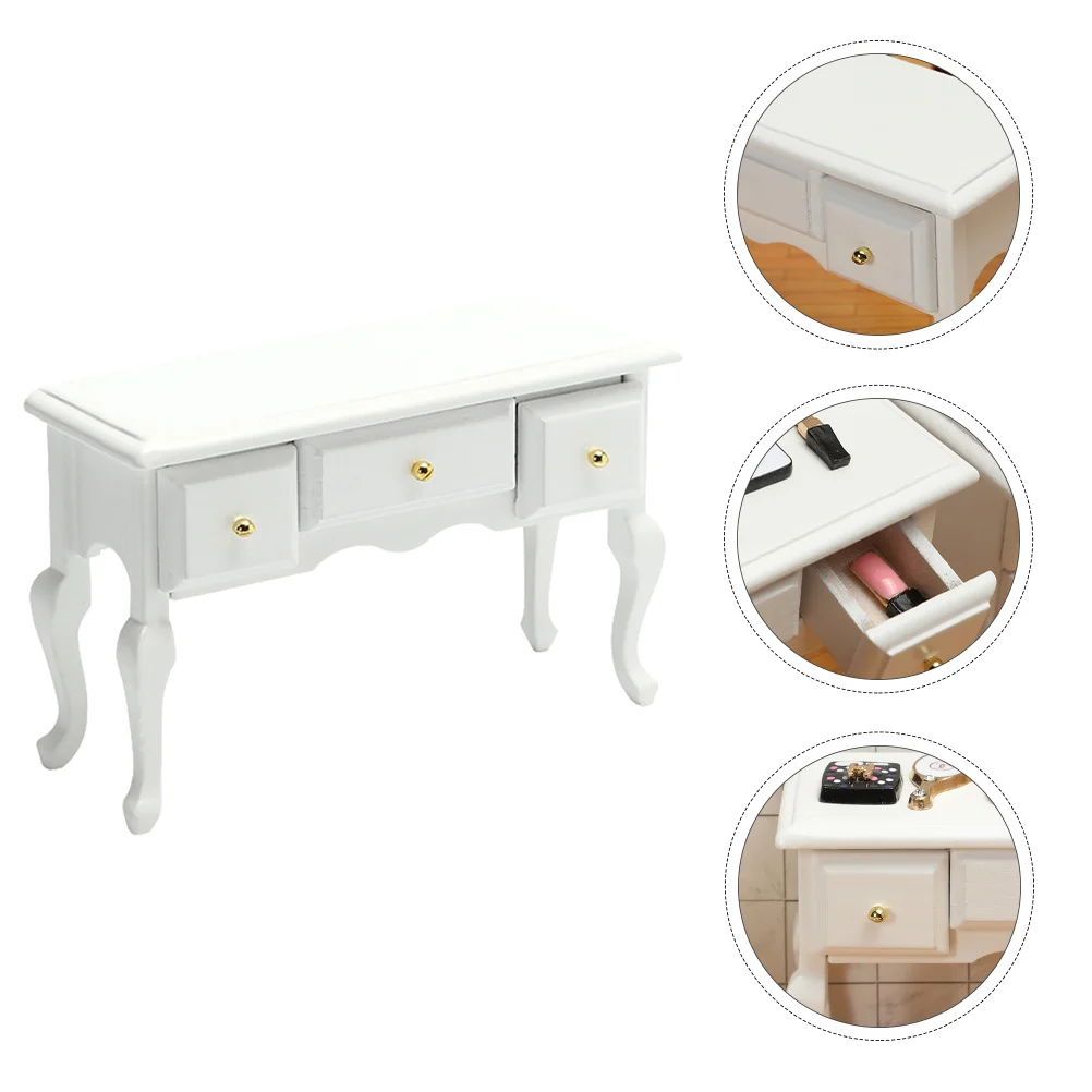 

Miniture Decoration Dollhouse Drawers Wood Desk Retro Wooden Craft Crafts Cabinet Model