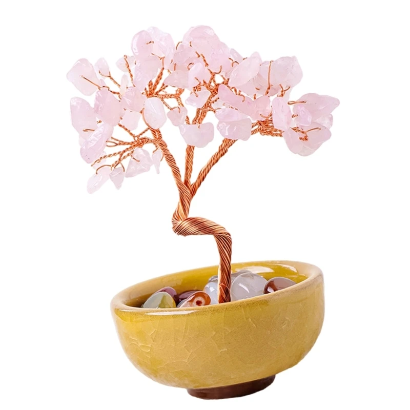 Хрустальное дерево процветания с натуральным камнем для изобилия в бизнесе и