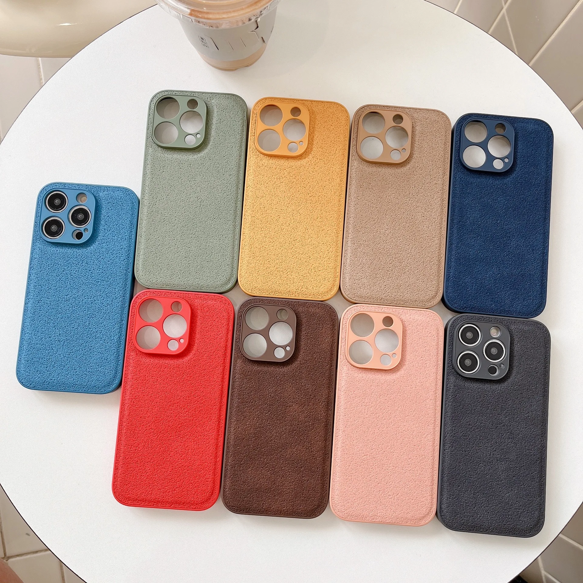 

Solid Color Cement Texture Pattern Phone Cover Case for iPhone 15 14 13 12 11 Pro Max Plus